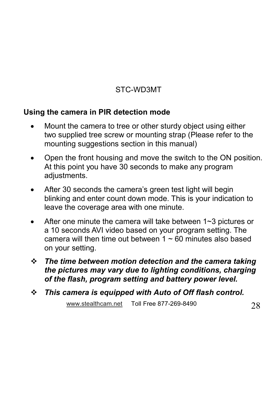 Stealth Cam STC-WD3MT V330MT User Manual | Page 28 / 47