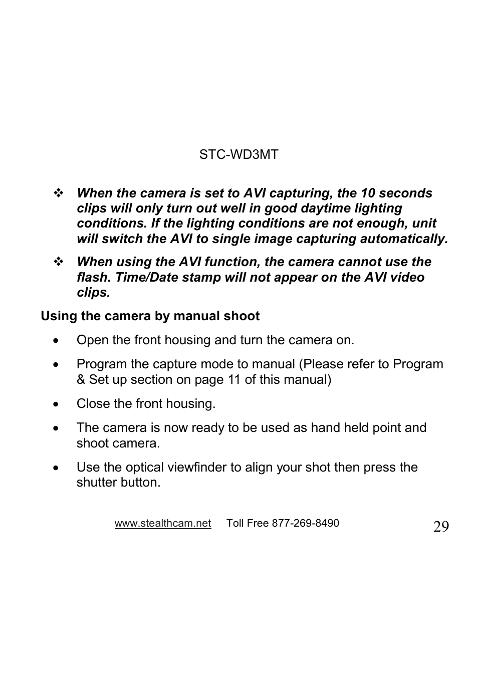 Stealth Cam STC-WD3MT V330MT User Manual | Page 29 / 47
