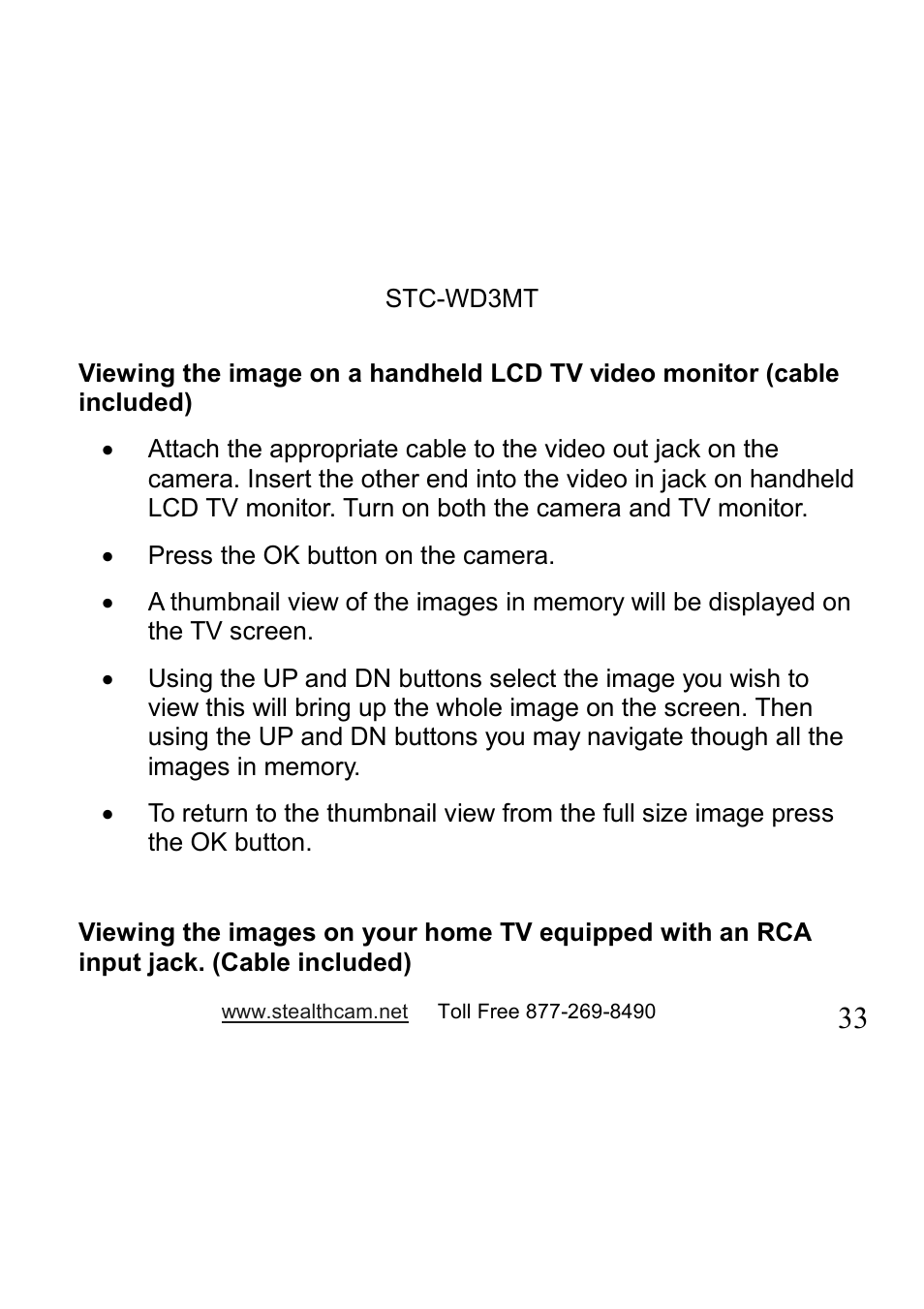 Stealth Cam STC-WD3MT V330MT User Manual | Page 33 / 47