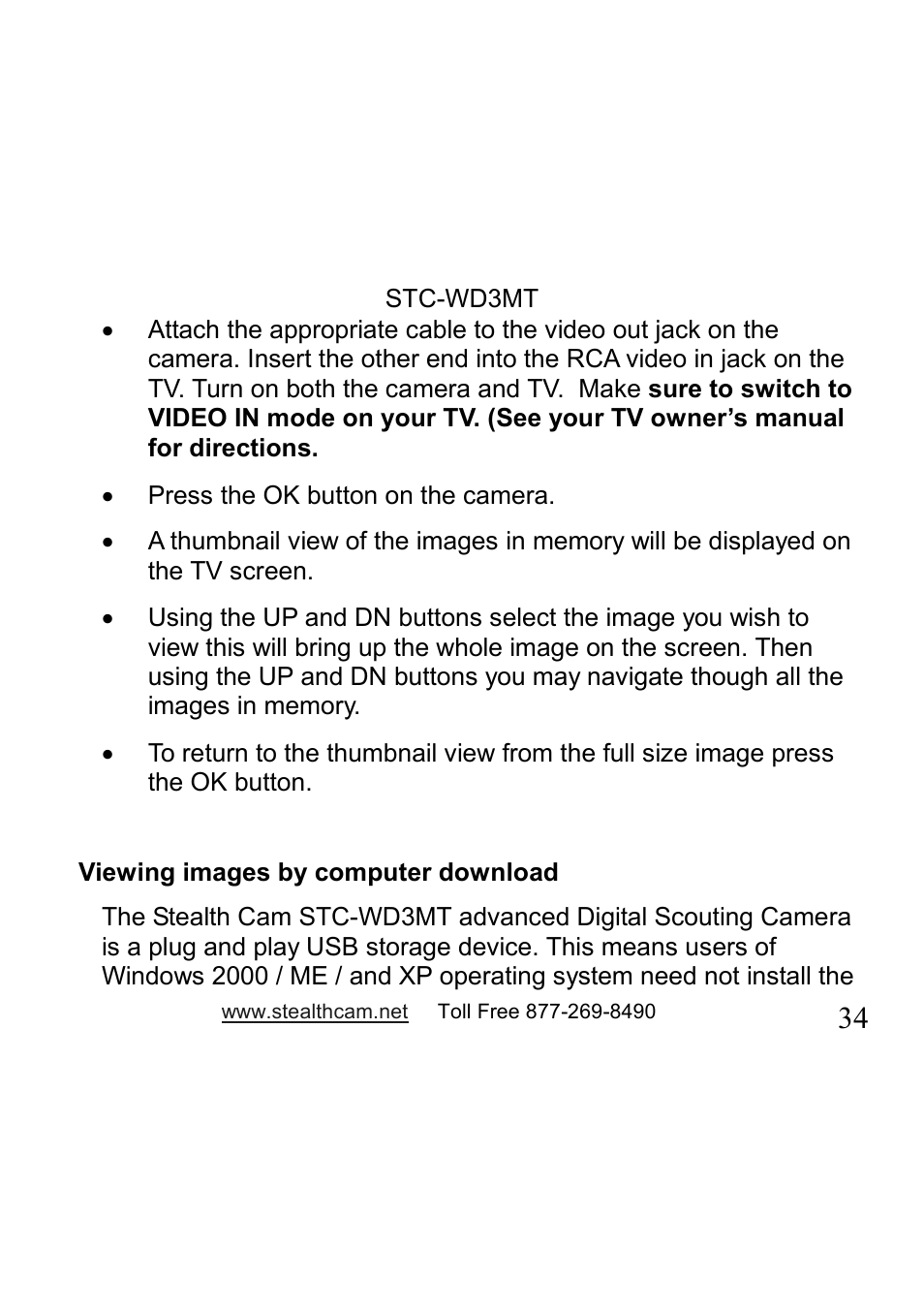 Stealth Cam STC-WD3MT V330MT User Manual | Page 34 / 47