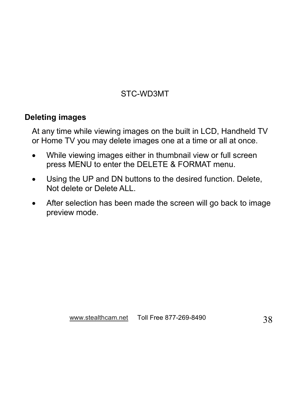 Stealth Cam STC-WD3MT V330MT User Manual | Page 38 / 47