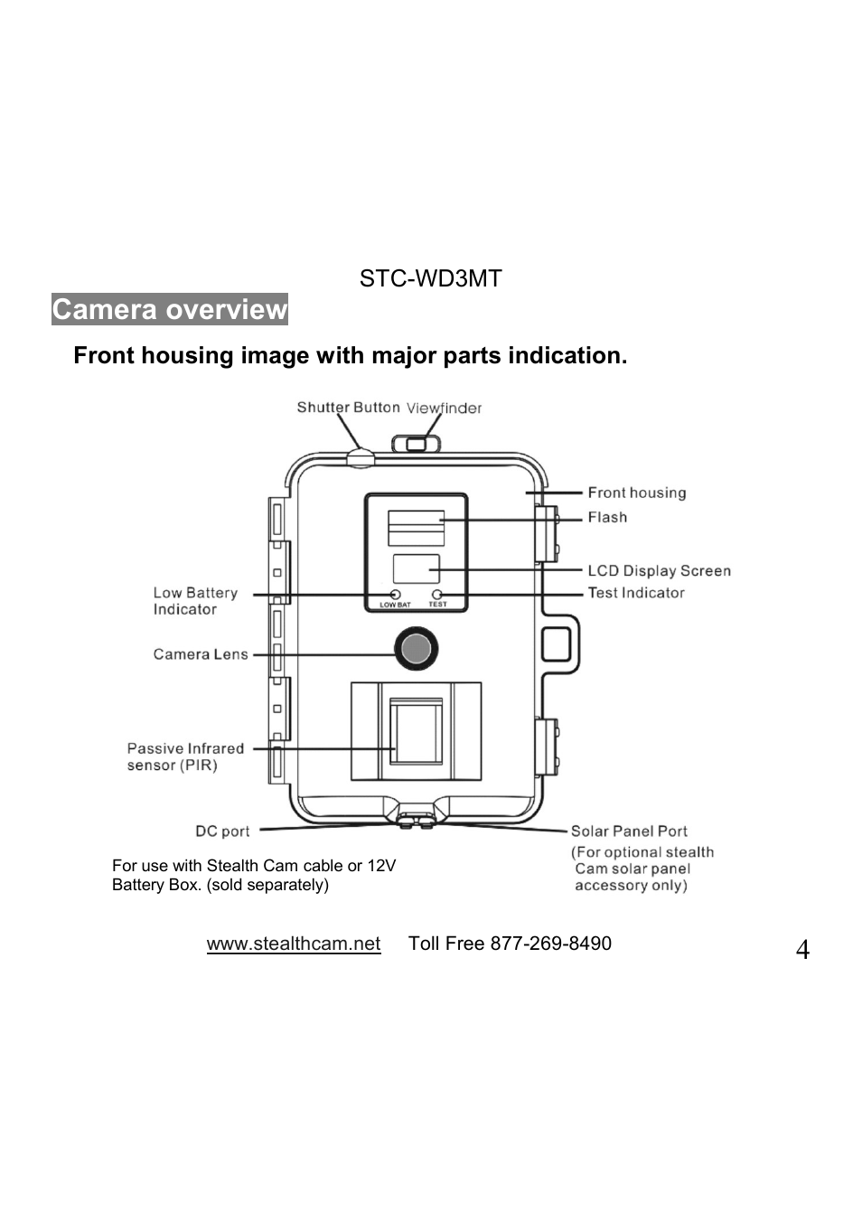 4camera overview | Stealth Cam STC-WD3MT V330MT User Manual | Page 4 / 47