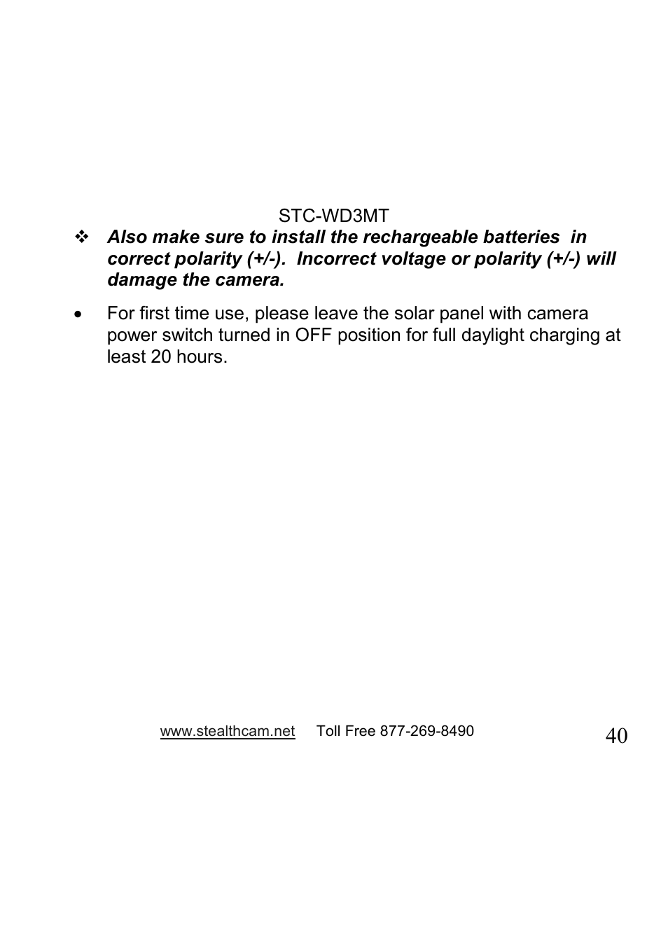 Stealth Cam STC-WD3MT V330MT User Manual | Page 40 / 47