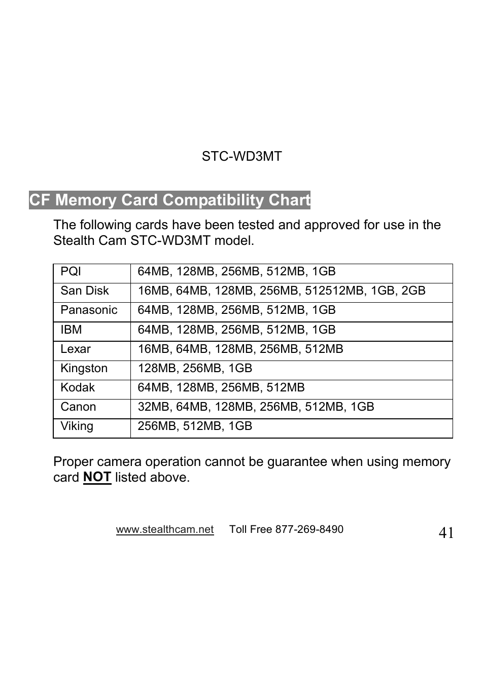 Stealth Cam STC-WD3MT V330MT User Manual | Page 41 / 47