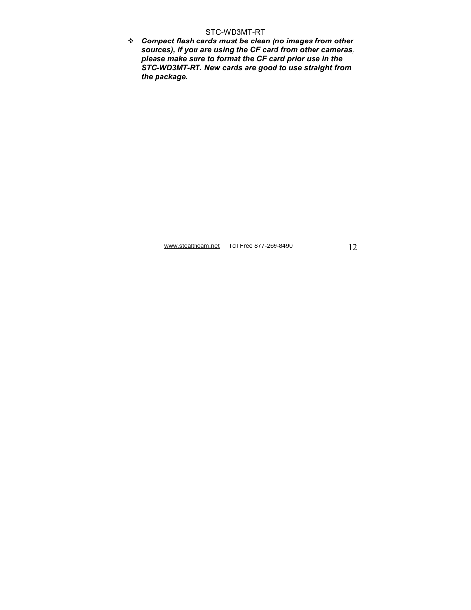 Stealth Cam STC-WD3MT-RT V330MTR User Manual | Page 12 / 47