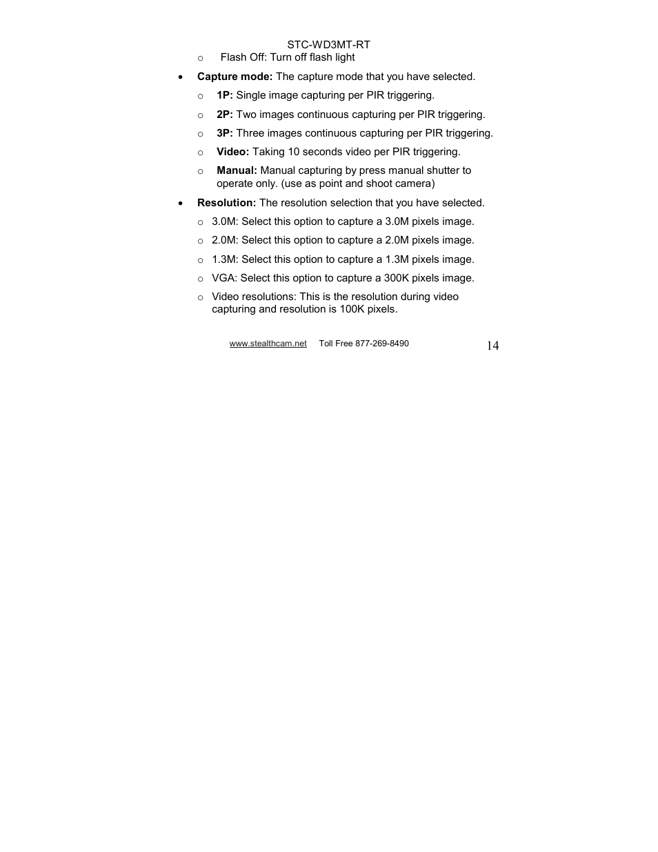 Stealth Cam STC-WD3MT-RT V330MTR User Manual | Page 14 / 47