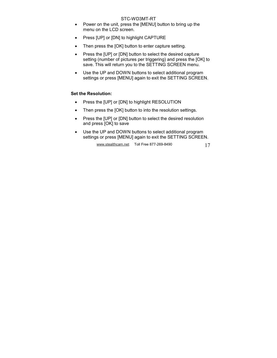 Stealth Cam STC-WD3MT-RT V330MTR User Manual | Page 17 / 47