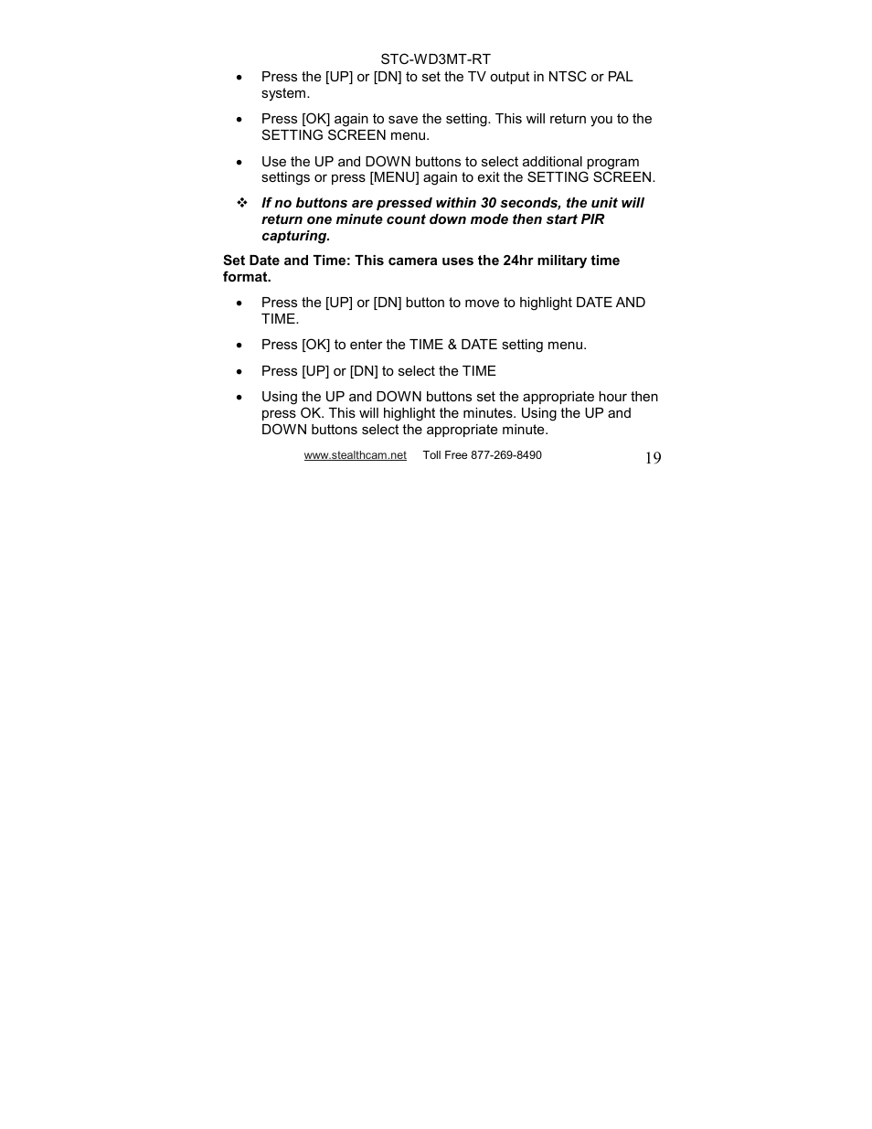 Stealth Cam STC-WD3MT-RT V330MTR User Manual | Page 19 / 47