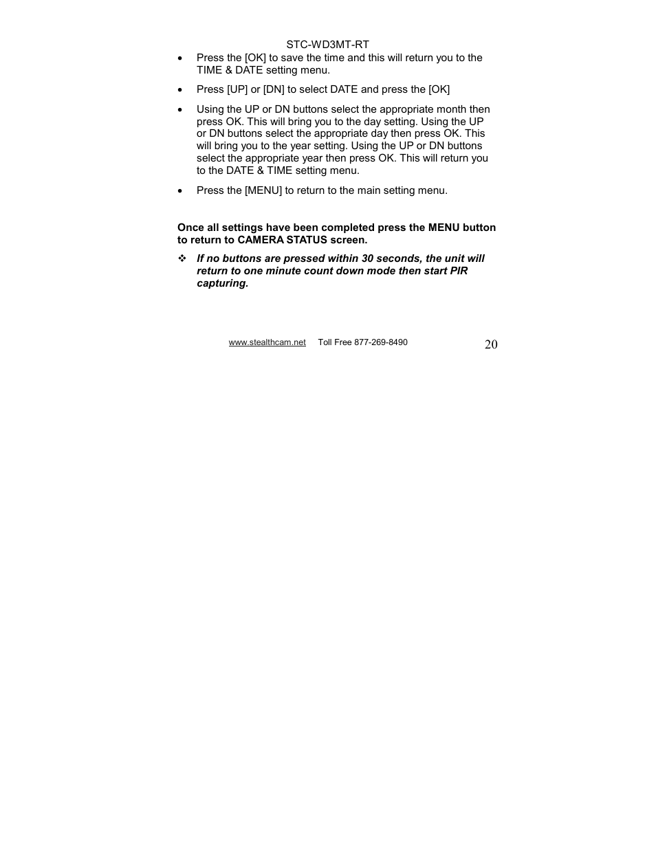 Stealth Cam STC-WD3MT-RT V330MTR User Manual | Page 20 / 47