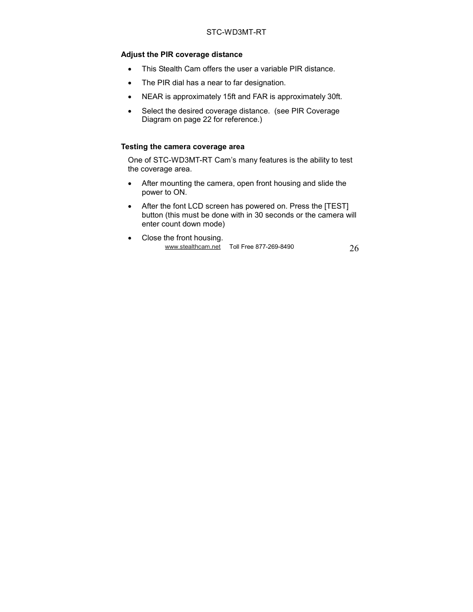 Stealth Cam STC-WD3MT-RT V330MTR User Manual | Page 26 / 47