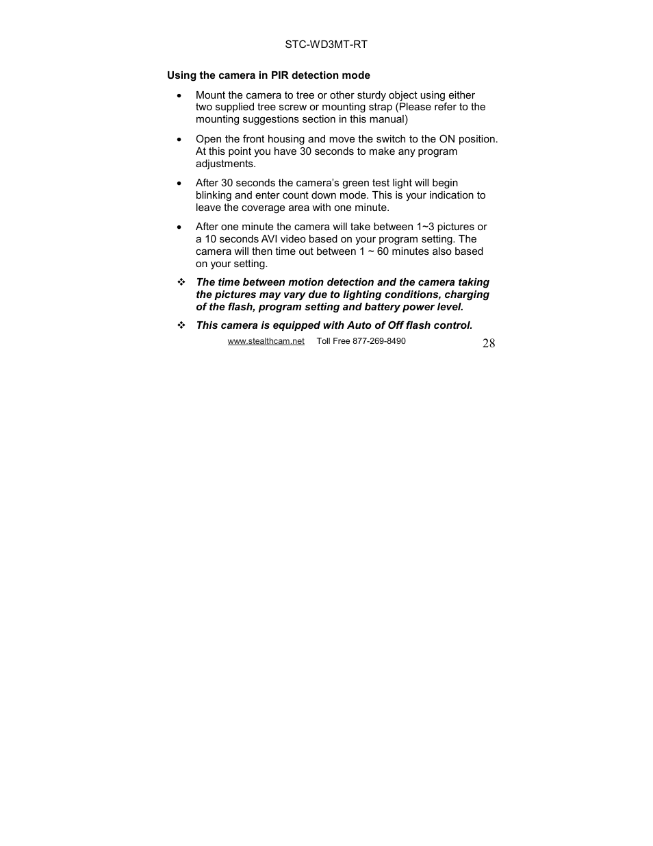 Stealth Cam STC-WD3MT-RT V330MTR User Manual | Page 28 / 47
