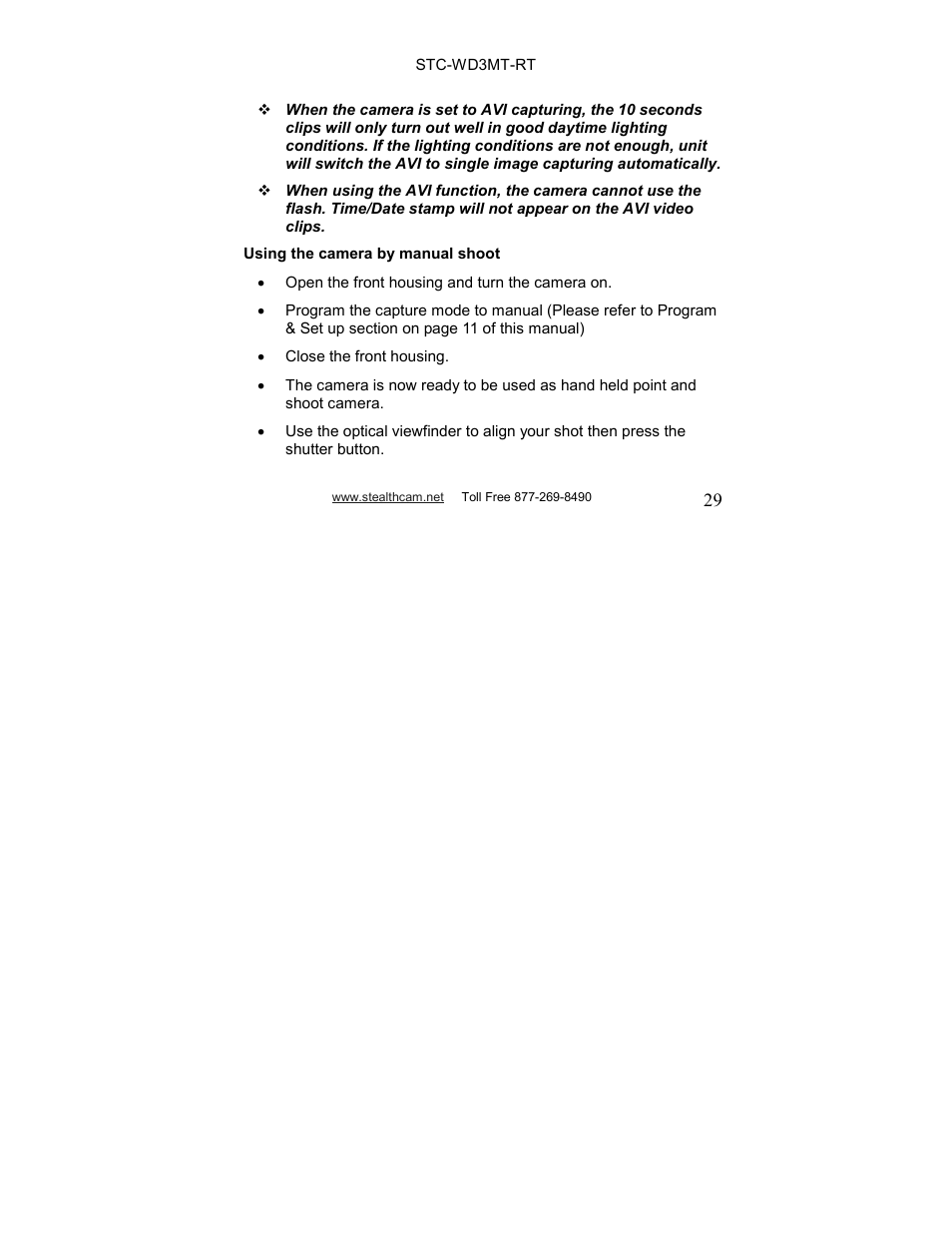 Stealth Cam STC-WD3MT-RT V330MTR User Manual | Page 29 / 47