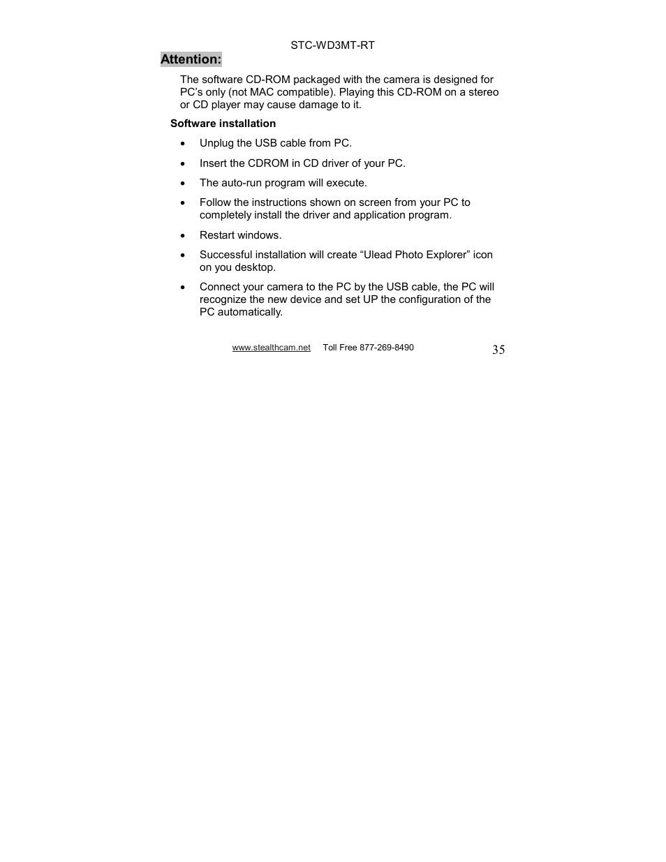 Stealth Cam STC-WD3MT-RT V330MTR User Manual | Page 35 / 47