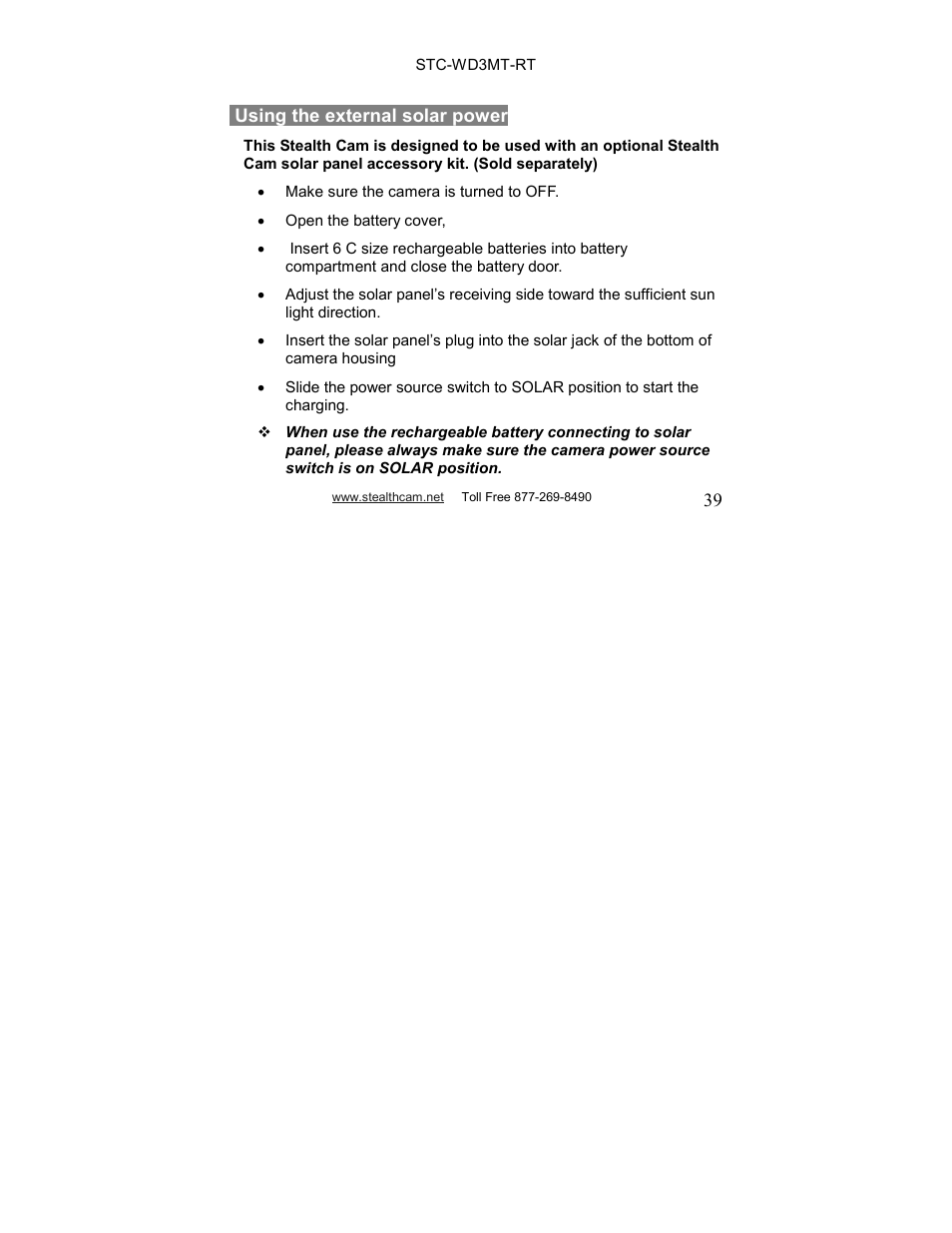 Stealth Cam STC-WD3MT-RT V330MTR User Manual | Page 39 / 47