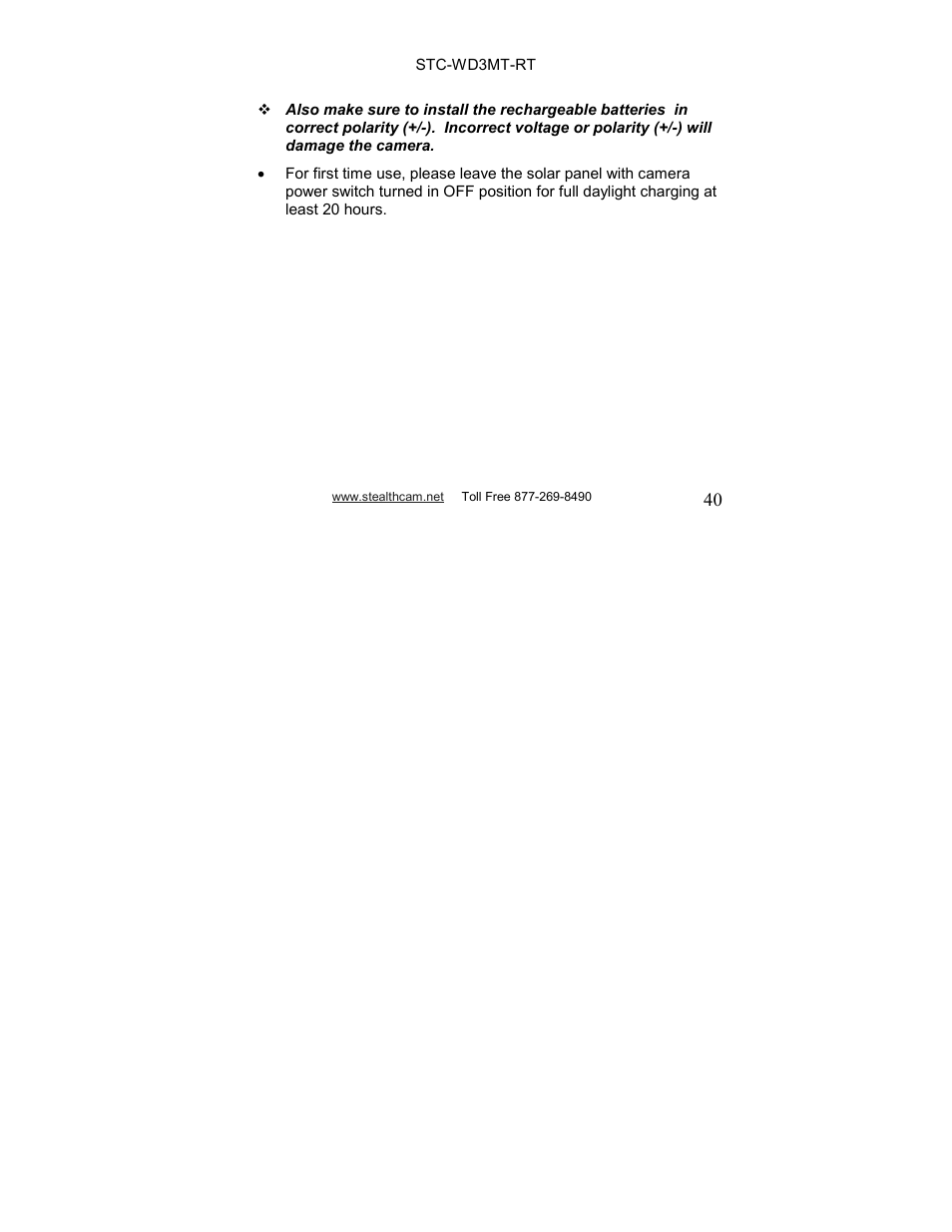 Stealth Cam STC-WD3MT-RT V330MTR User Manual | Page 40 / 47