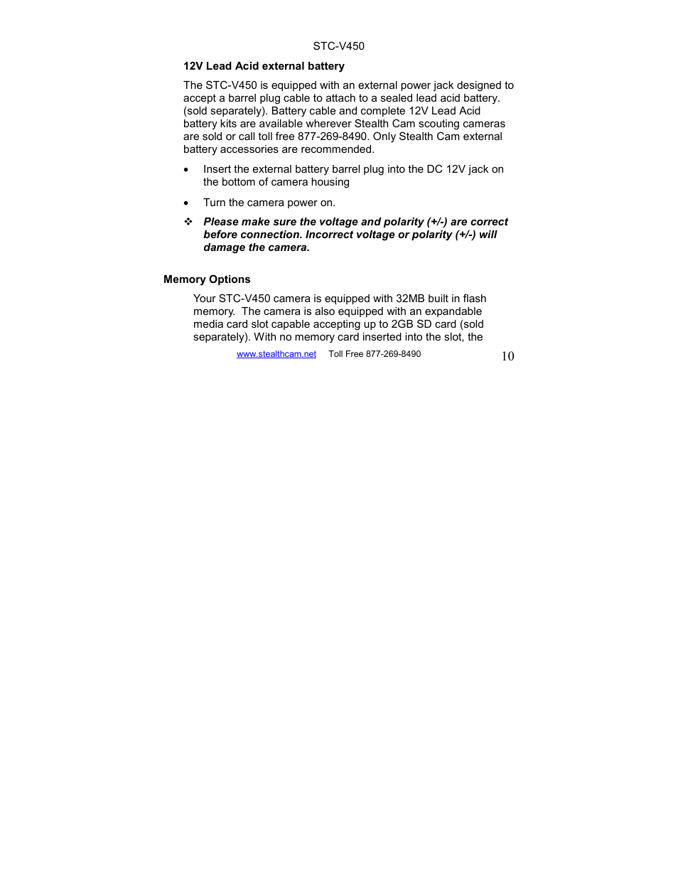 Stealth Cam STC-V450 User Manual | Page 10 / 42