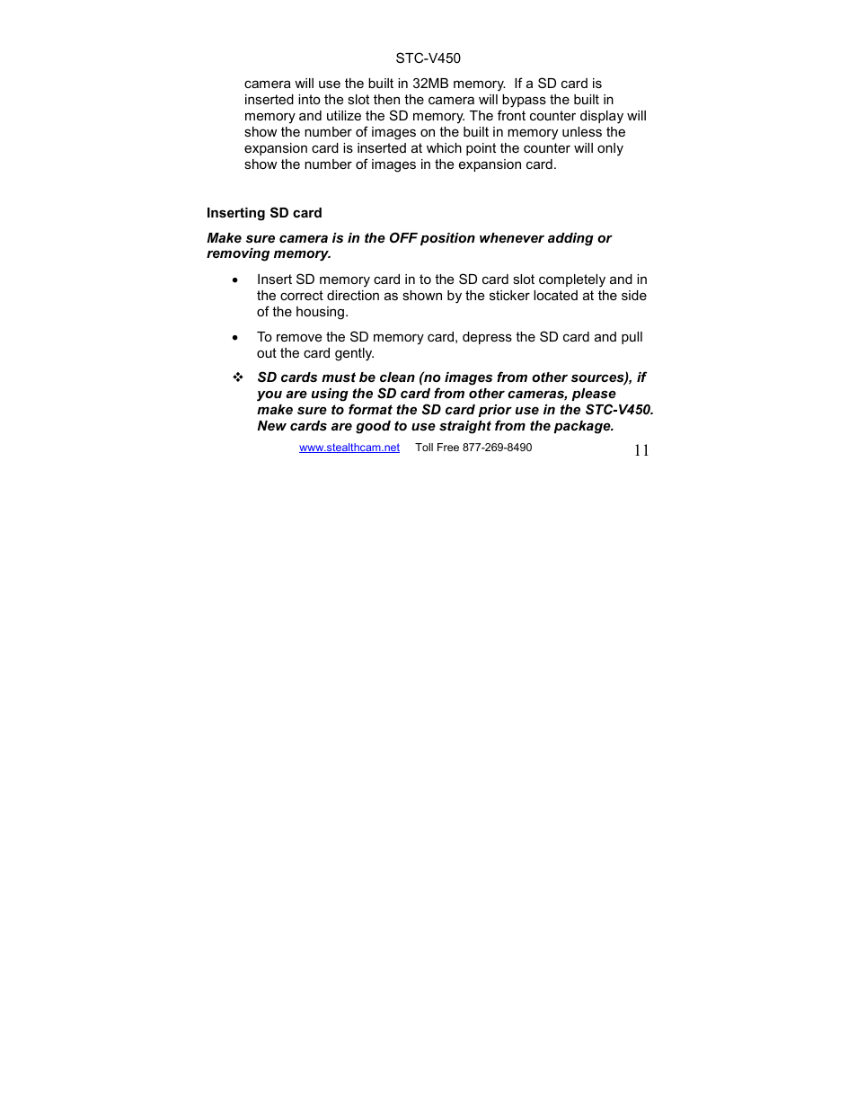 Stealth Cam STC-V450 User Manual | Page 11 / 42