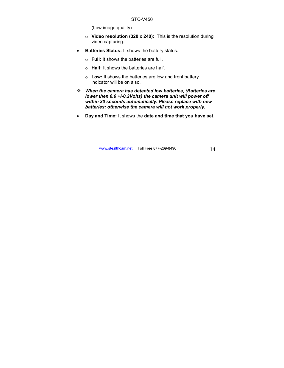 Stealth Cam STC-V450 User Manual | Page 14 / 42