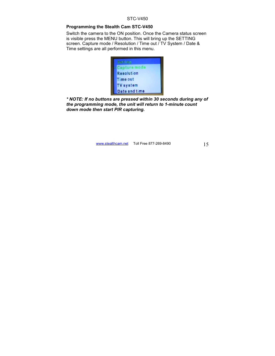 Stealth Cam STC-V450 User Manual | Page 15 / 42