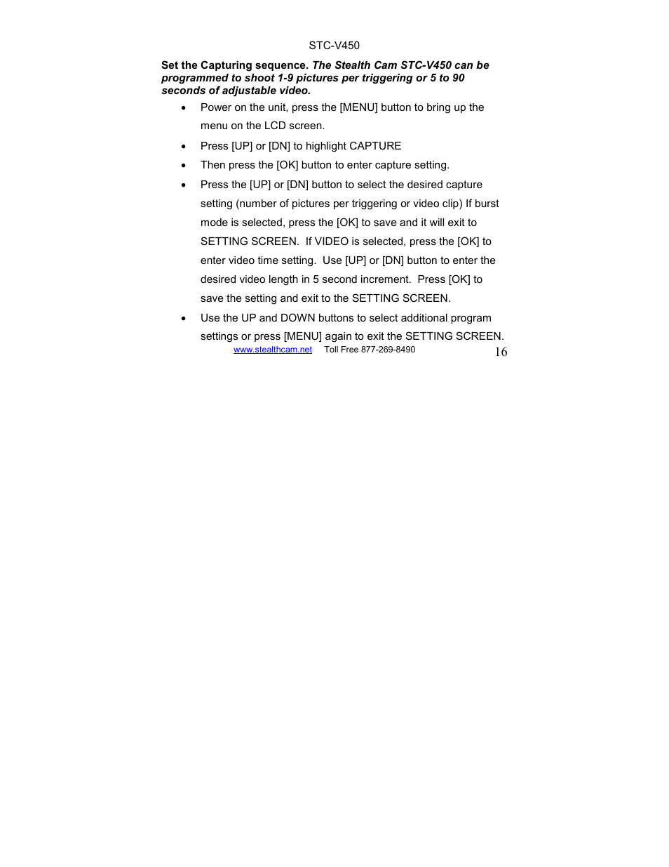 Stealth Cam STC-V450 User Manual | Page 16 / 42
