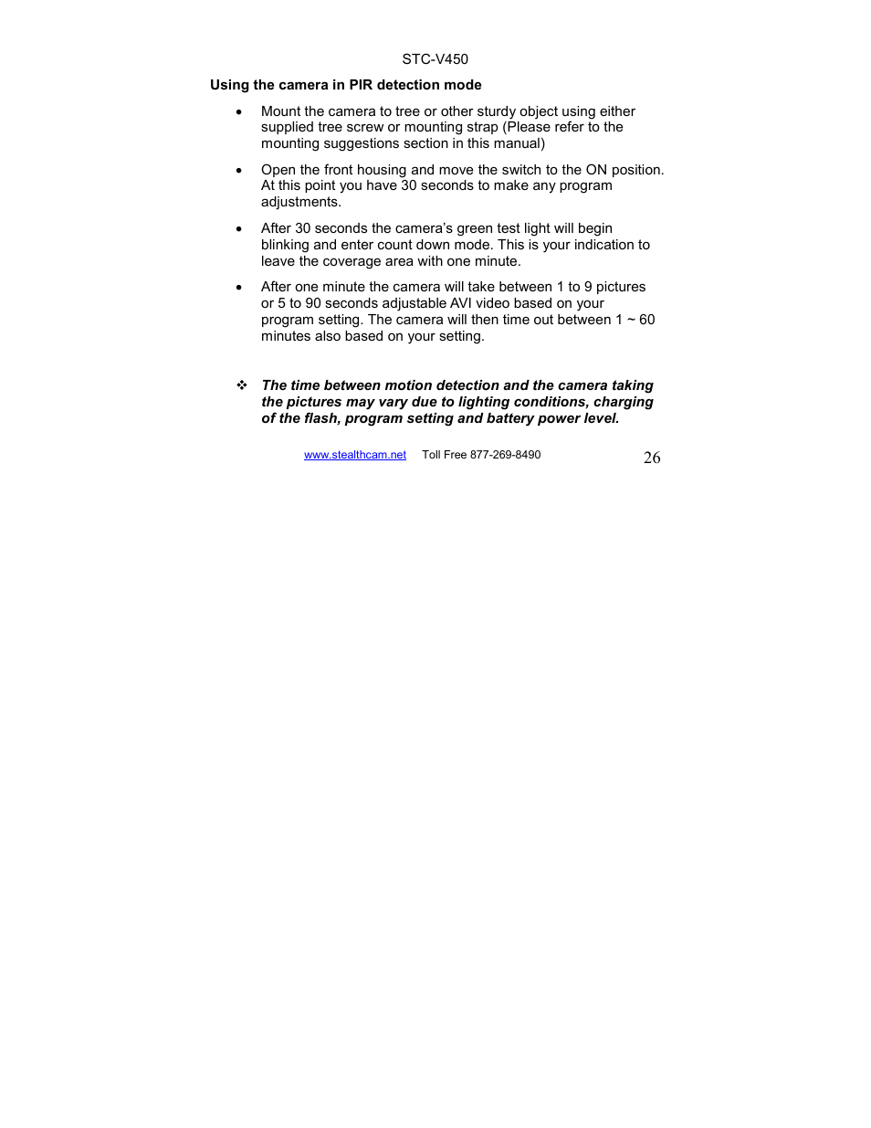 Stealth Cam STC-V450 User Manual | Page 26 / 42