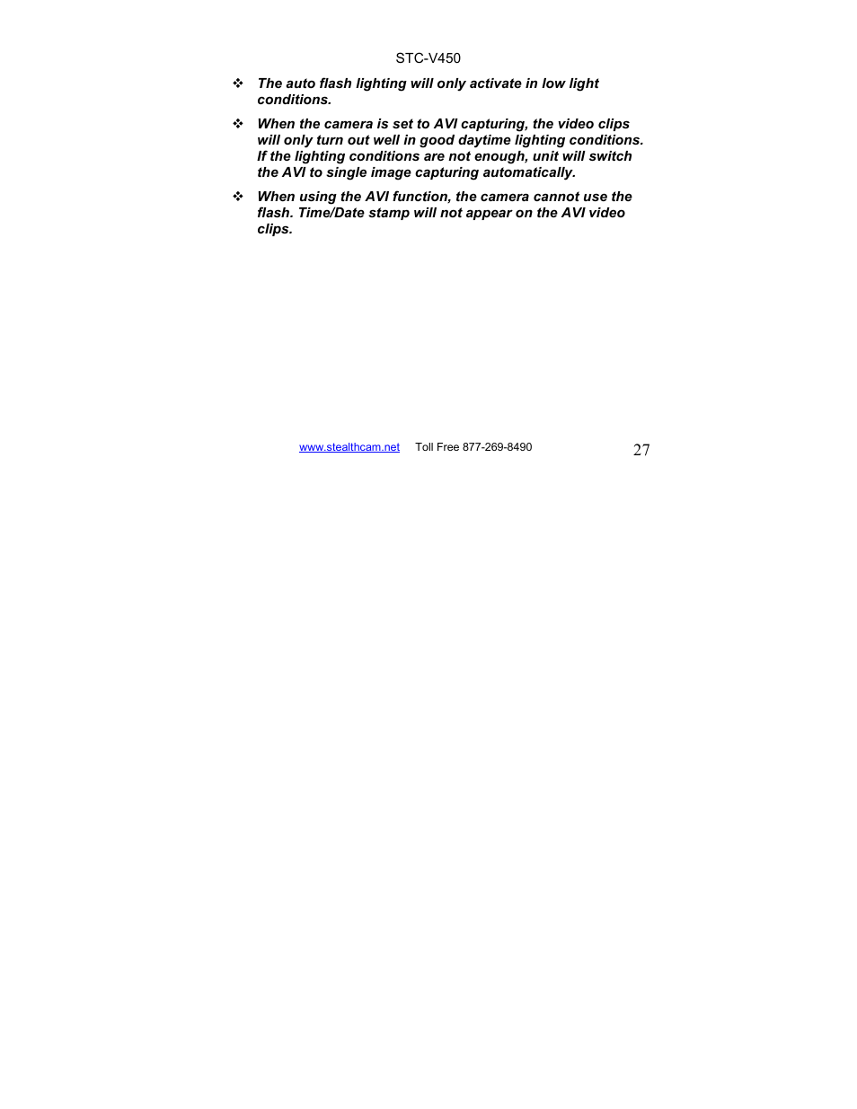 Stealth Cam STC-V450 User Manual | Page 27 / 42