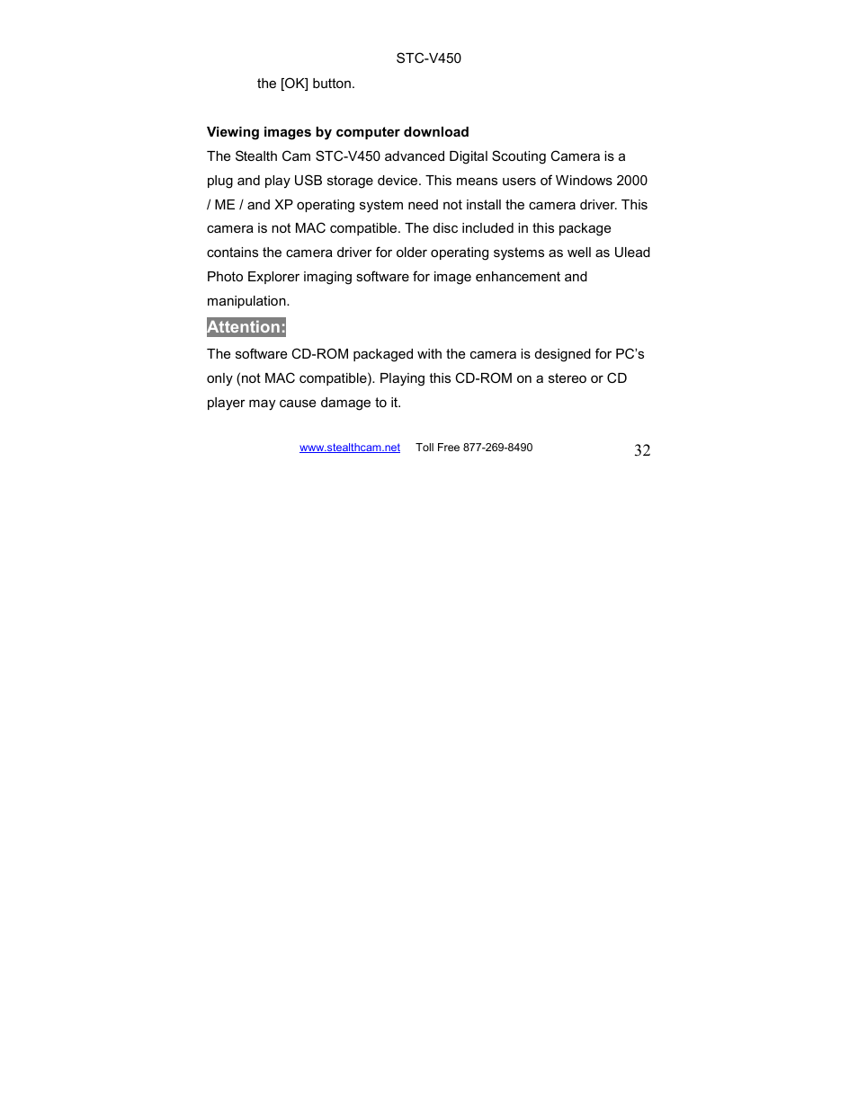 Stealth Cam STC-V450 User Manual | Page 32 / 42