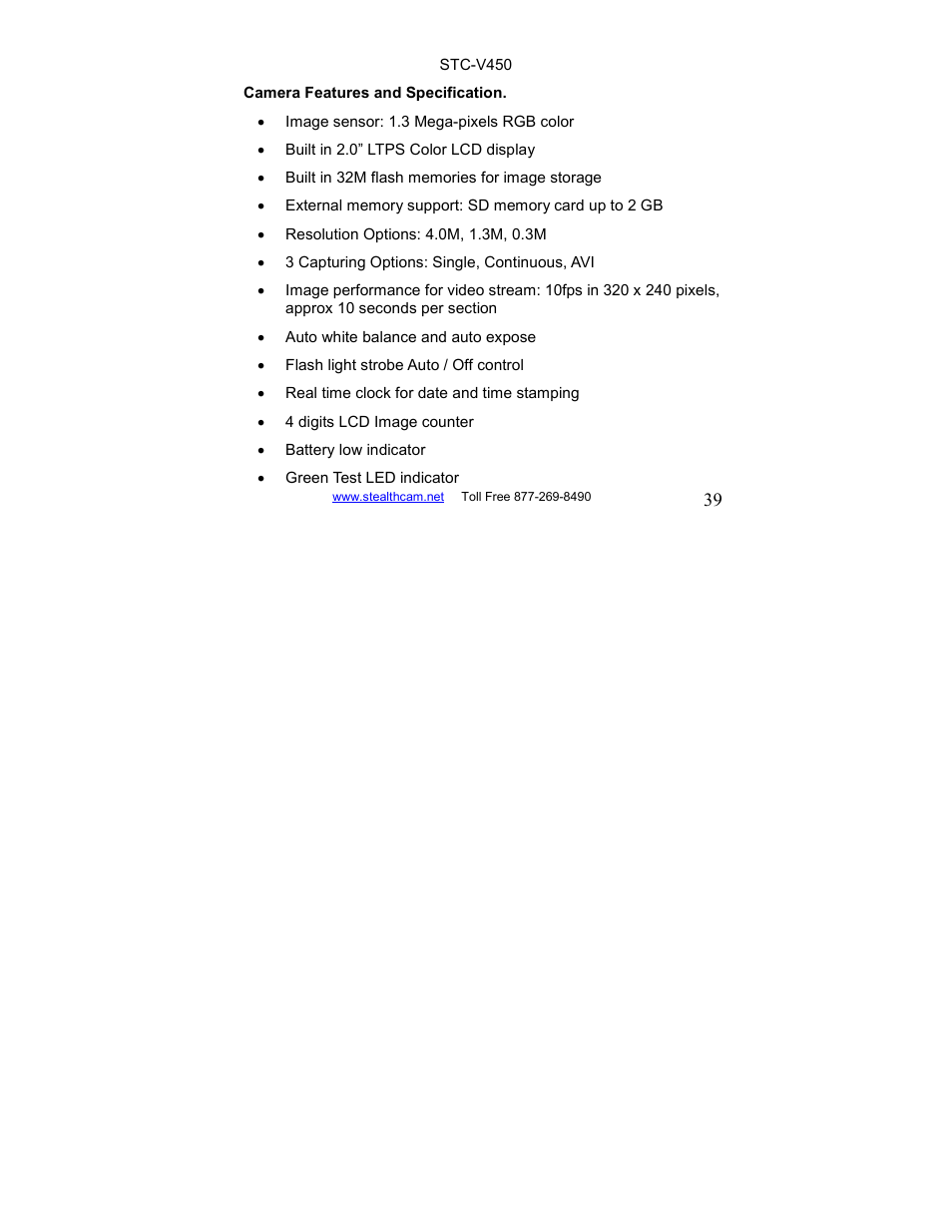 Stealth Cam STC-V450 User Manual | Page 39 / 42