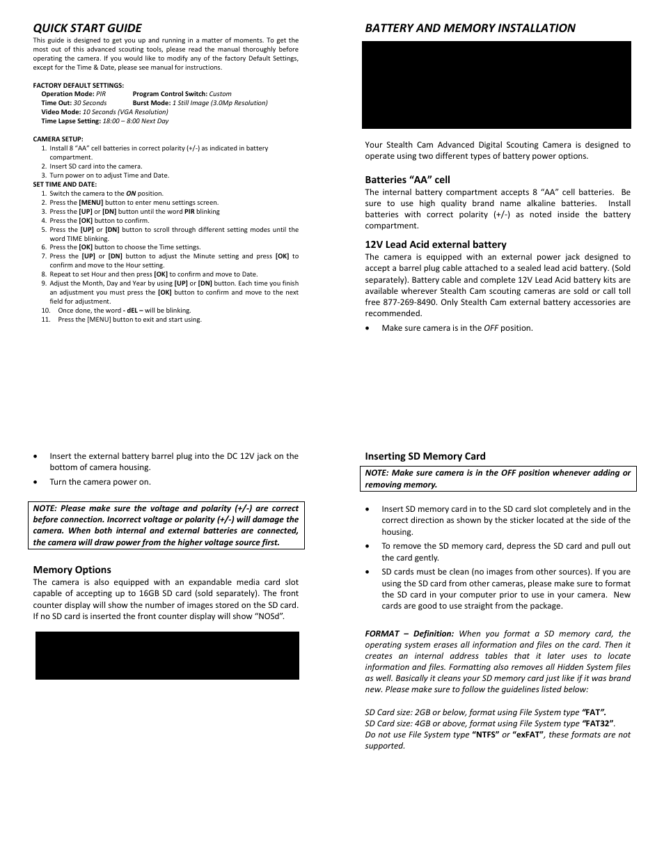 Quick start guide | Stealth Cam STC-AC540IR Archer's Choice User Manual | Page 3 / 12