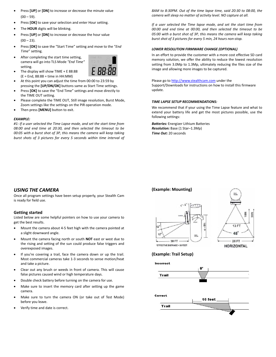 Using the camera | Stealth Cam STC-AC540IR Archer's Choice User Manual | Page 7 / 12