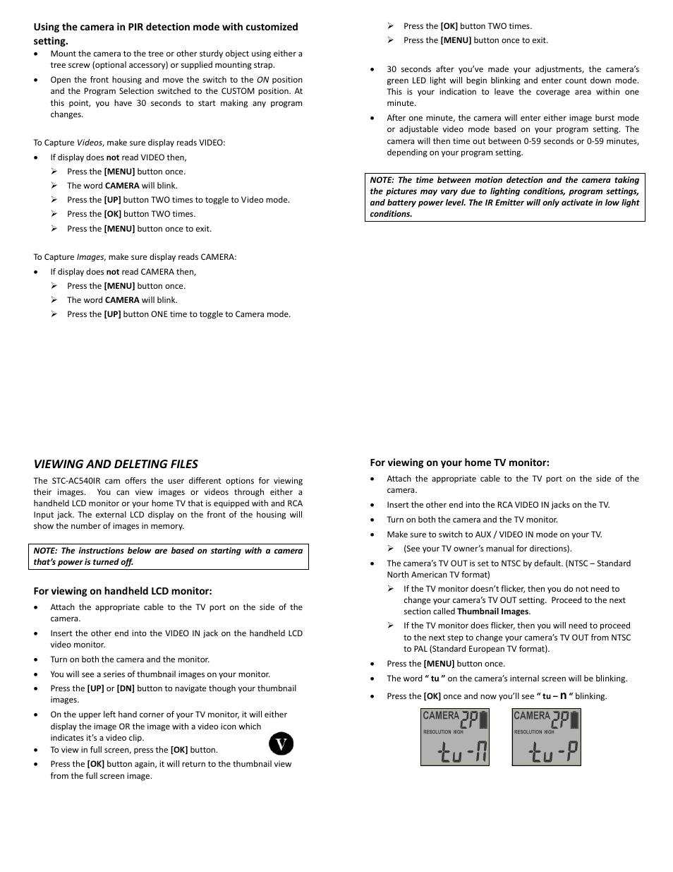 Viewing and deleting files | Stealth Cam STC-AC540IR Archer's Choice User Manual | Page 8 / 12