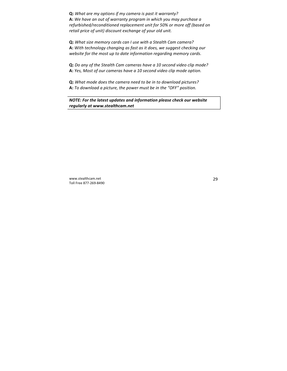 Stealth Cam STC-QX8 Delta 8 User Manual | Page 29 / 30