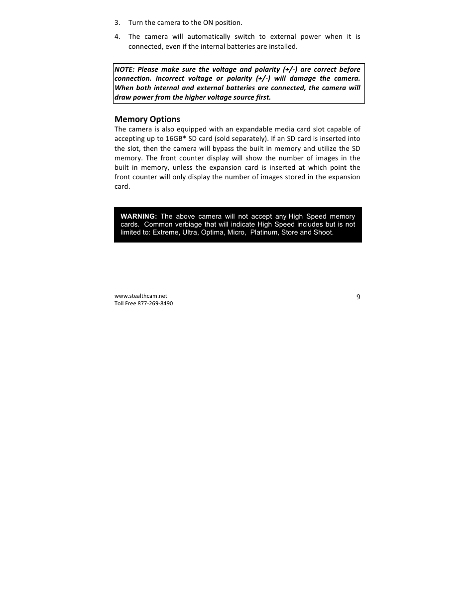Stealth Cam STC-QX8 Delta 8 User Manual | Page 9 / 30