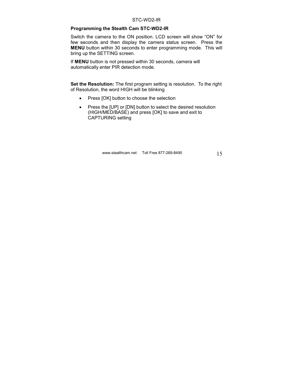 Stealth Cam STC-WD2IR I230IR User Manual | Page 15 / 41