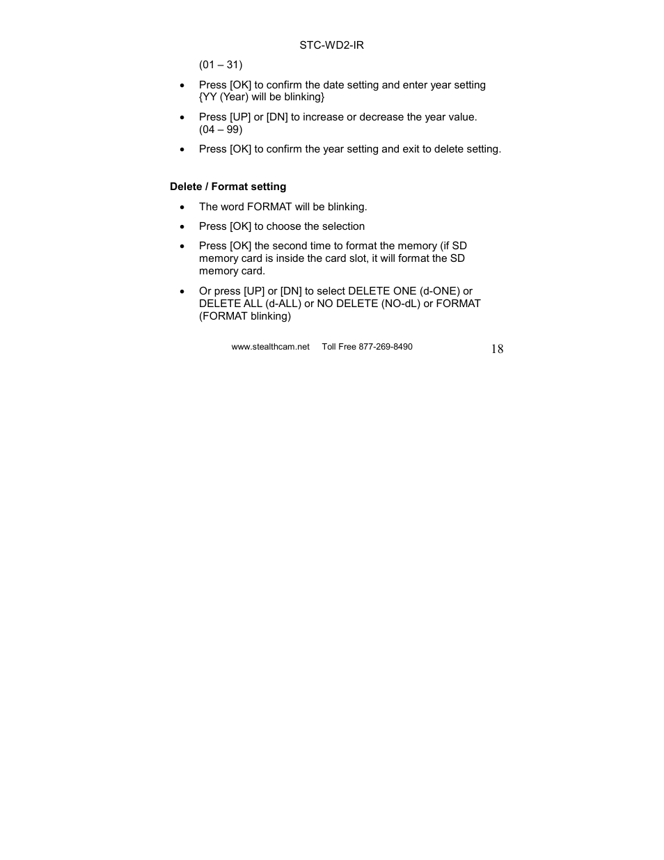 Stealth Cam STC-WD2IR I230IR User Manual | Page 18 / 41