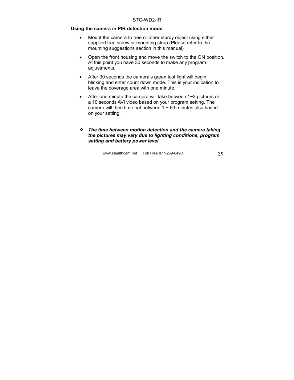 Stealth Cam STC-WD2IR I230IR User Manual | Page 25 / 41