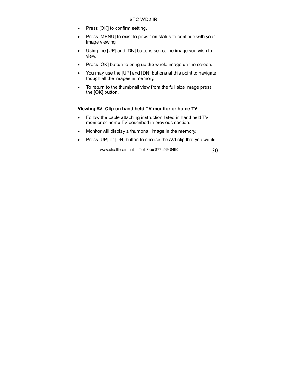 Stealth Cam STC-WD2IR I230IR User Manual | Page 30 / 41