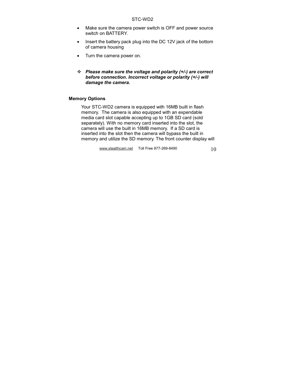 Stealth Cam STC-WD2 I230 User Manual | Page 10 / 40