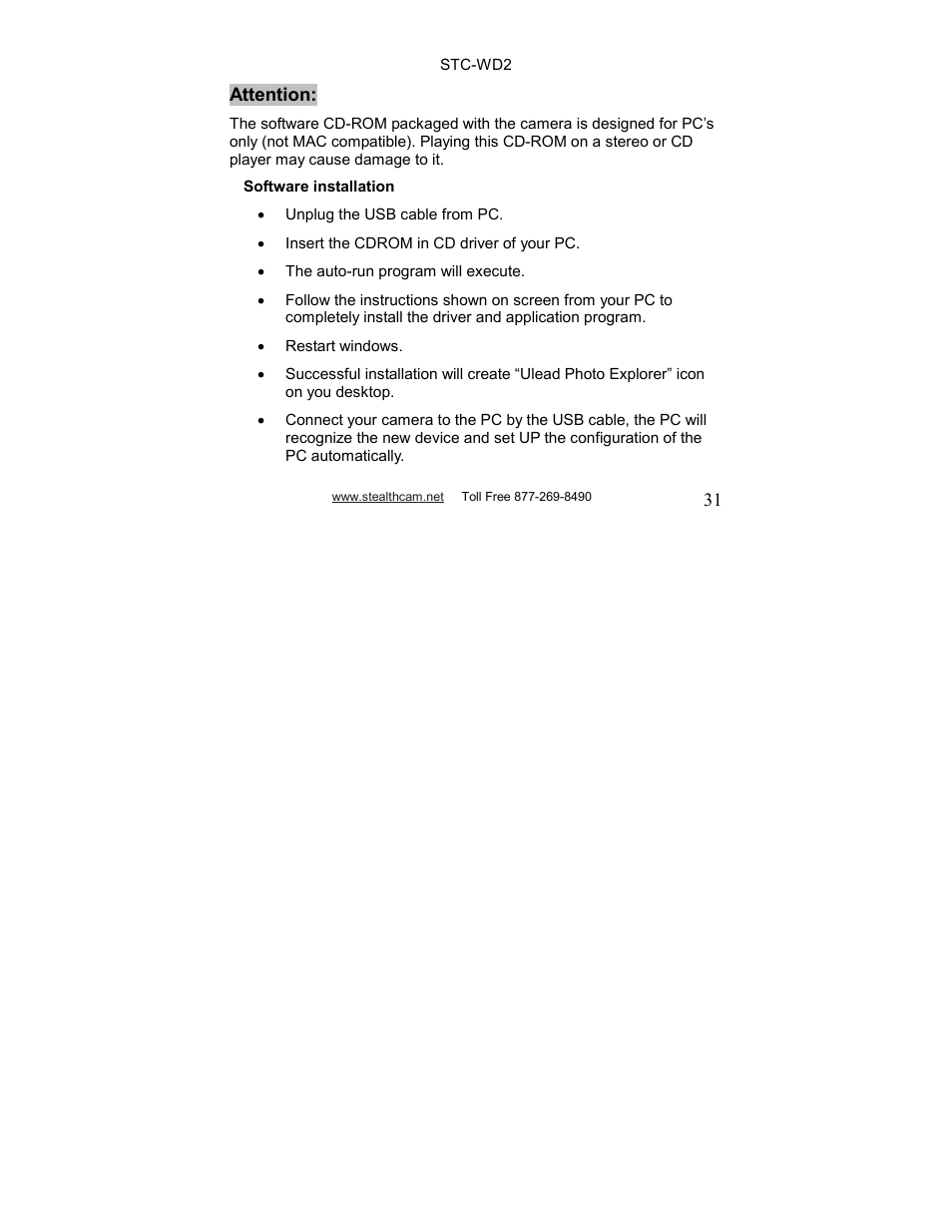 Stealth Cam STC-WD2 I230 User Manual | Page 31 / 40