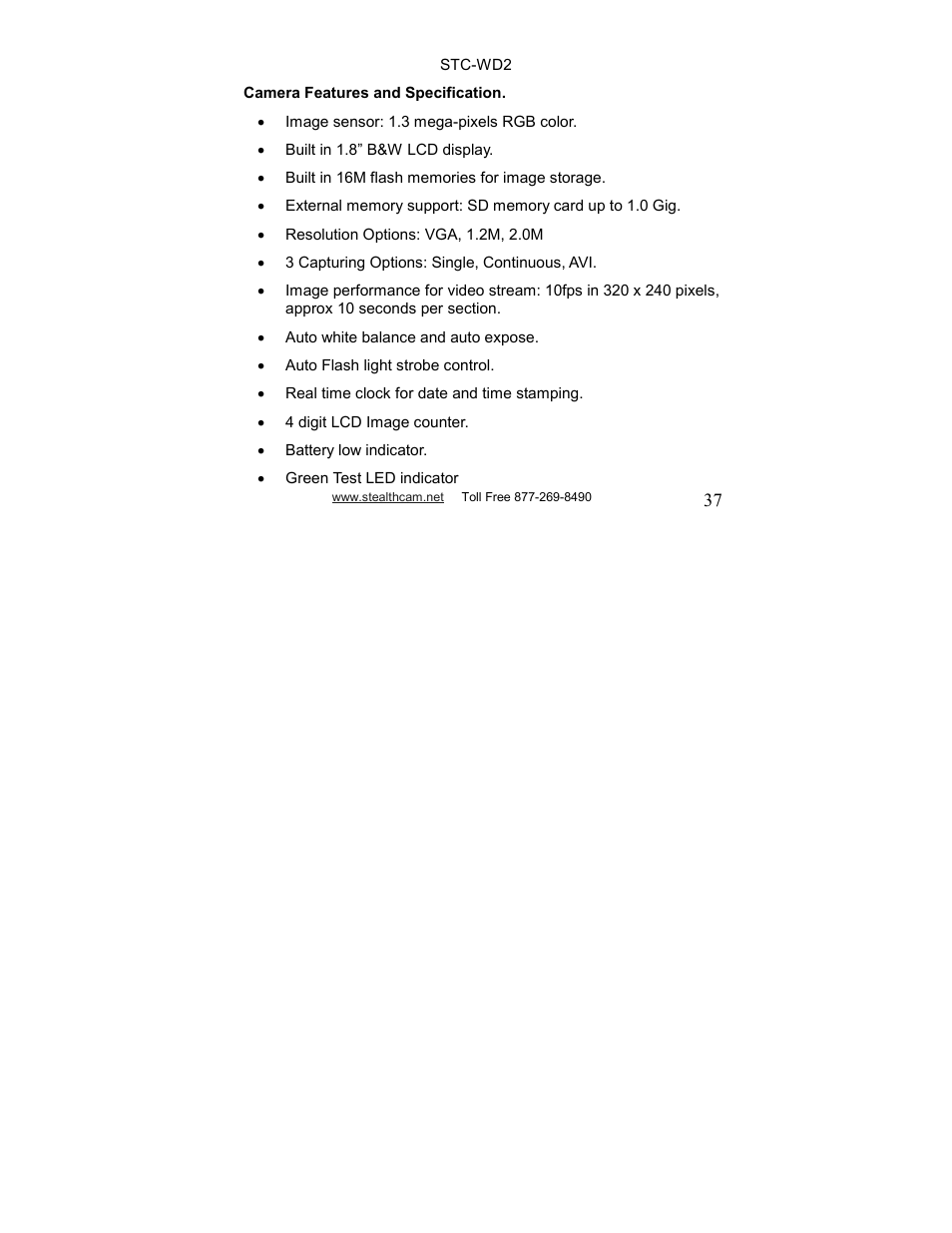 Stealth Cam STC-WD2 I230 User Manual | Page 37 / 40