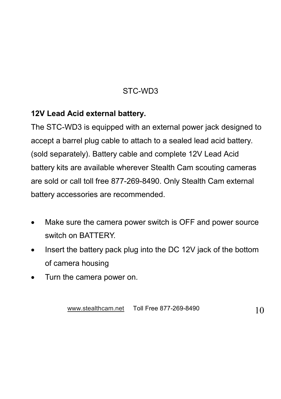 Stealth Cam STC-WD3 I330 User Manual | Page 10 / 47