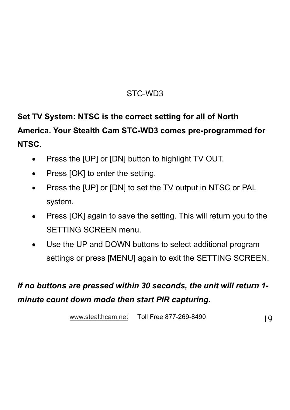 Stealth Cam STC-WD3 I330 User Manual | Page 19 / 47