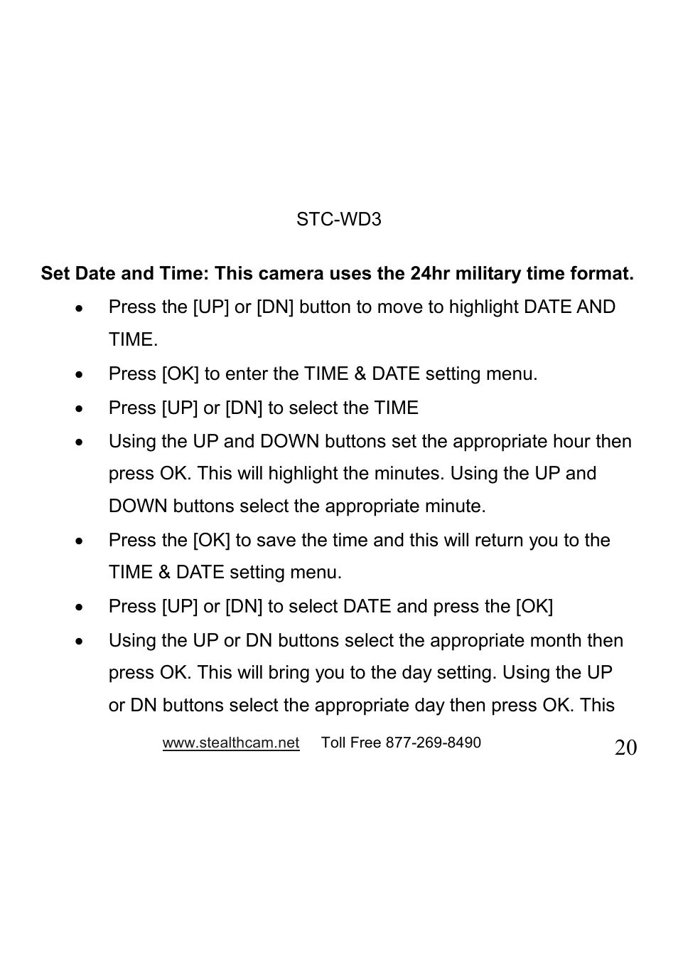 Stealth Cam STC-WD3 I330 User Manual | Page 20 / 47