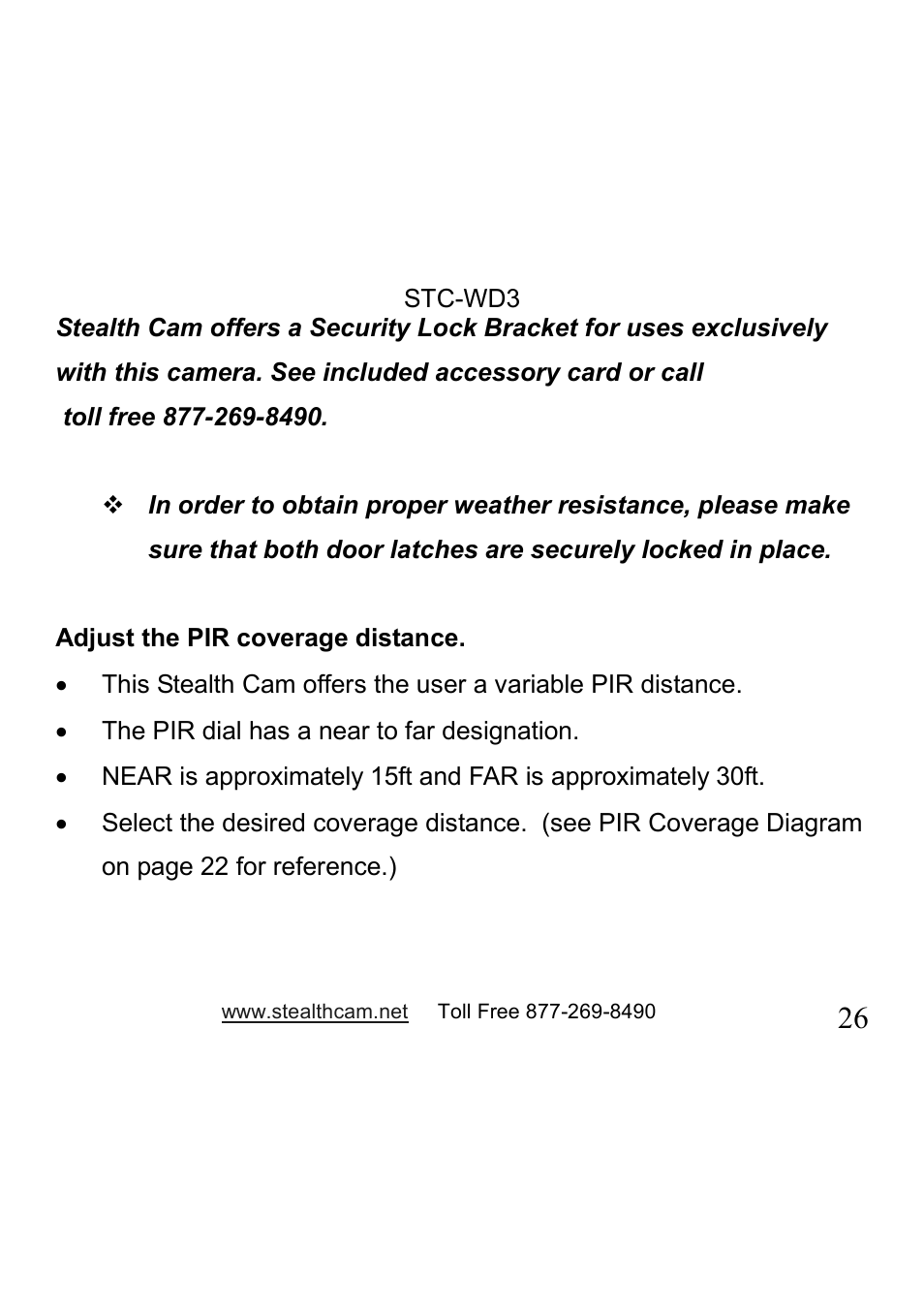 Stealth Cam STC-WD3 I330 User Manual | Page 26 / 47