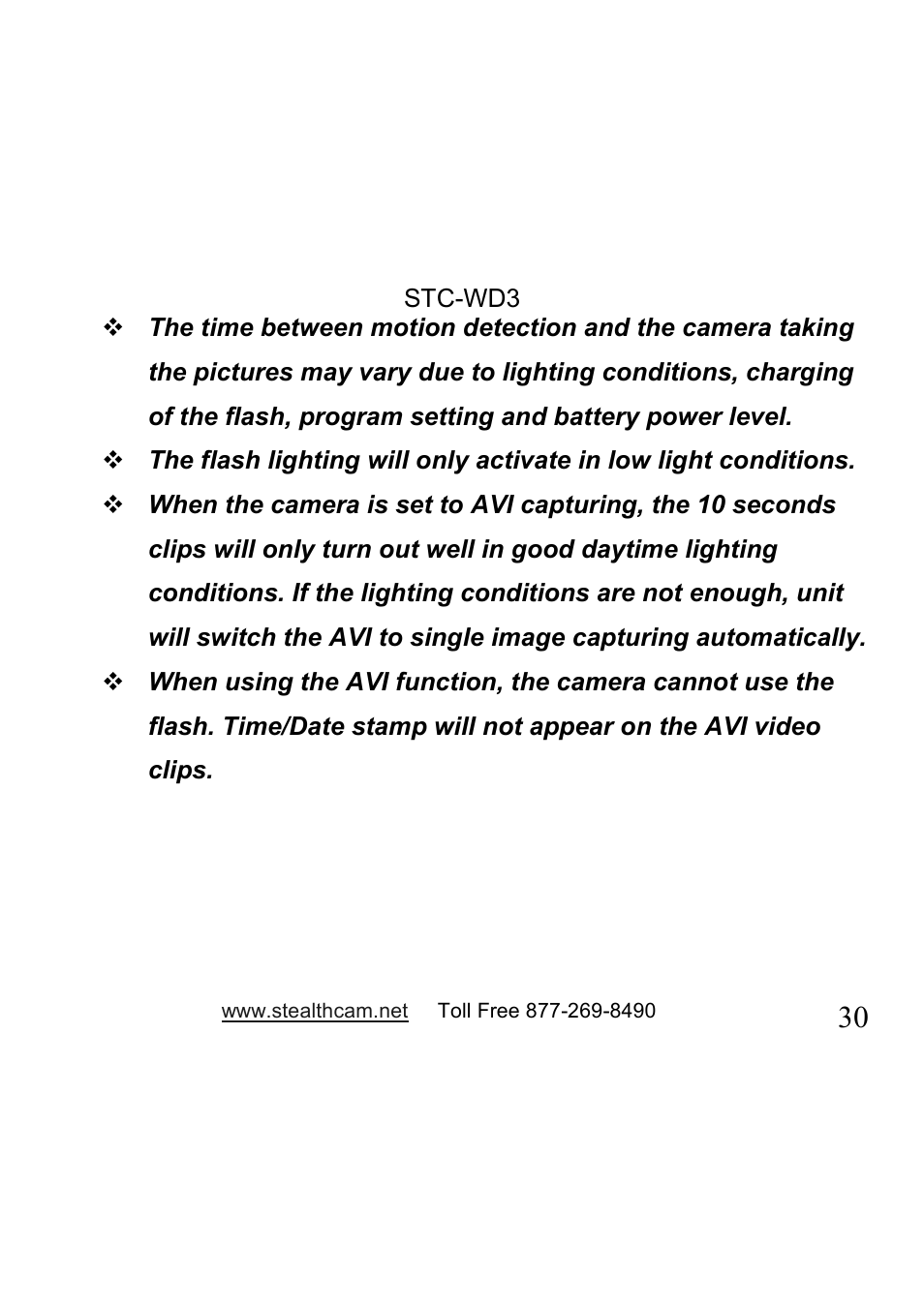 Stealth Cam STC-WD3 I330 User Manual | Page 30 / 47