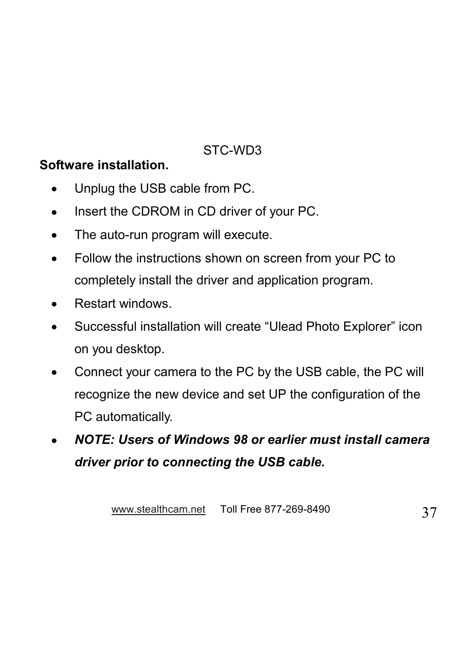 Stealth Cam STC-WD3 I330 User Manual | Page 37 / 47