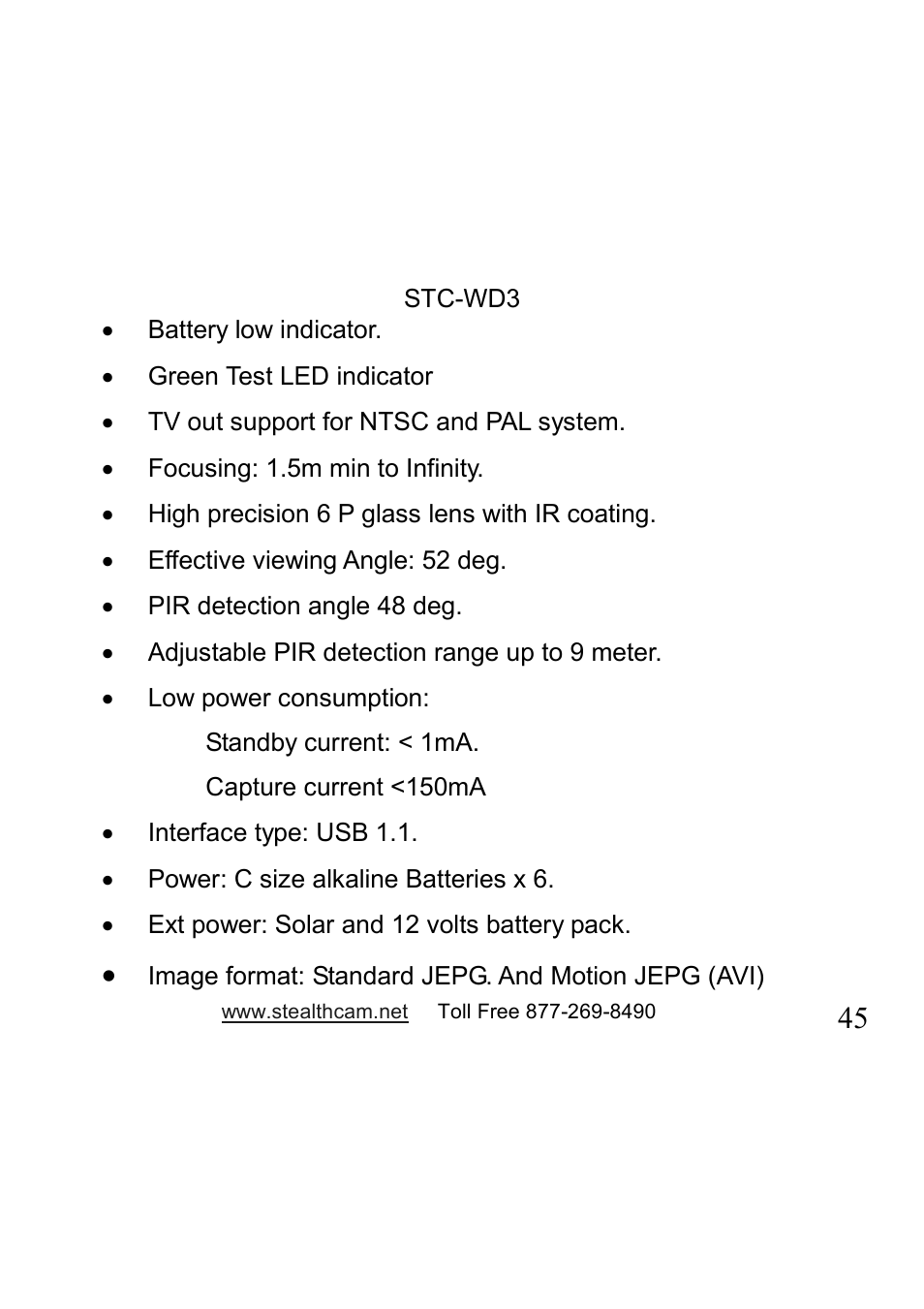 Stealth Cam STC-WD3 I330 User Manual | Page 45 / 47