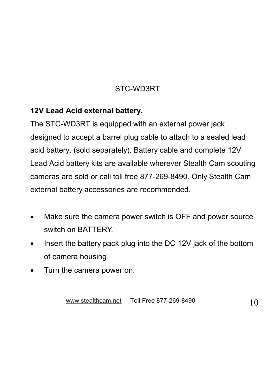 Stealth Cam STC-WD3RT I330RT User Manual | Page 10 / 47