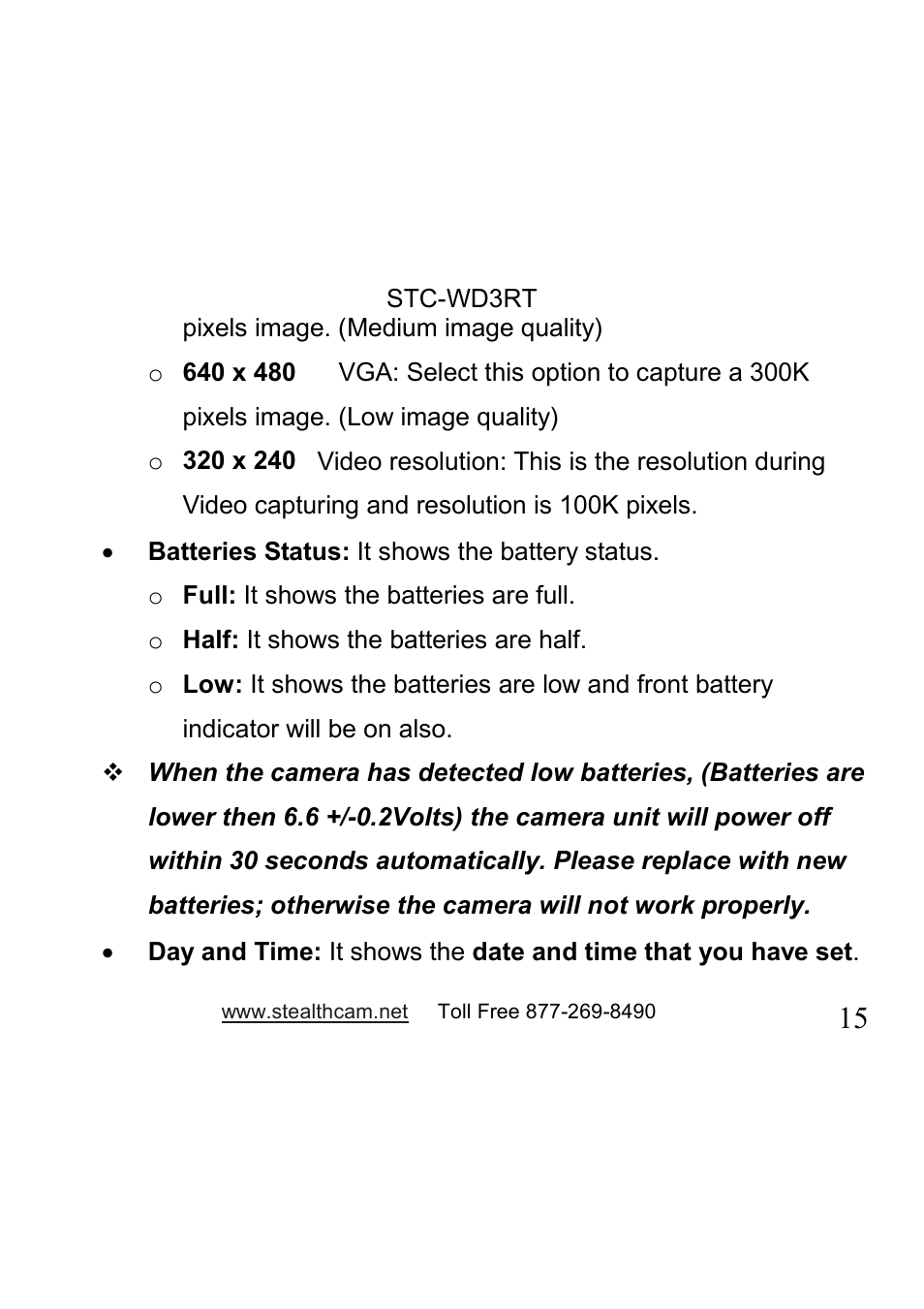 Stealth Cam STC-WD3RT I330RT User Manual | Page 15 / 47