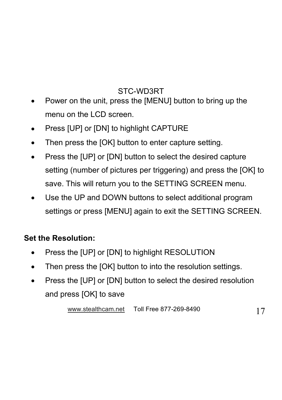 Stealth Cam STC-WD3RT I330RT User Manual | Page 17 / 47